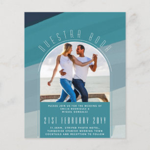 Turquoise Spaanse Bruiloft Onze Bruiloft FOTO Flyer