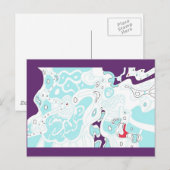 "Turquoise Space" Abstract Briefkaart (Voorkant / Achterkant)