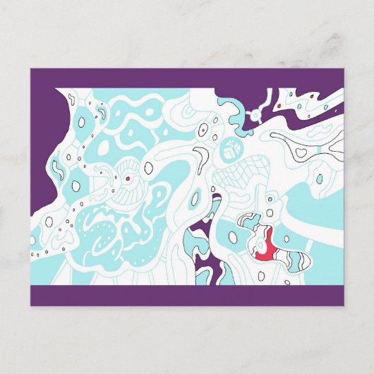 "Turquoise Space" Abstract Briefkaart (Voorkant)