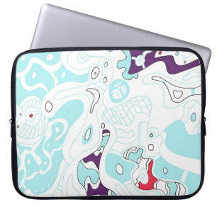"Turquoise Space" Abstract Laptop Sleeve