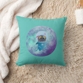 Turquoise Space Cat Sierkussen