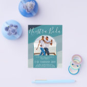Turquoise Spain Wedding Nuestra Boda PHOTO Flyer (Enkel)