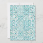 Turquoise Spanish Tiles Wedding-uitnodiging Kaart (Achterkant)