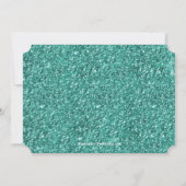 Turquoise Sparkle 50ste verjaardagsfeestticket Kaart (Achterkant)