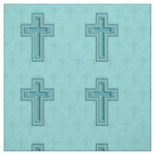 Turquoise Sparkle Cross Fabric Stof (Swatch)