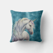 Turquoise Sparkle Eenhoorn Naam Kussen (Achterkant)