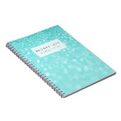 Turquoise Sparkle Gepersonaliseerd Tijdschrift Not Notitieboek (Rechterzijde)