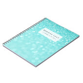 Turquoise Sparkle Gepersonaliseerd Tijdschrift Not Notitieboek (Linkerzijde)