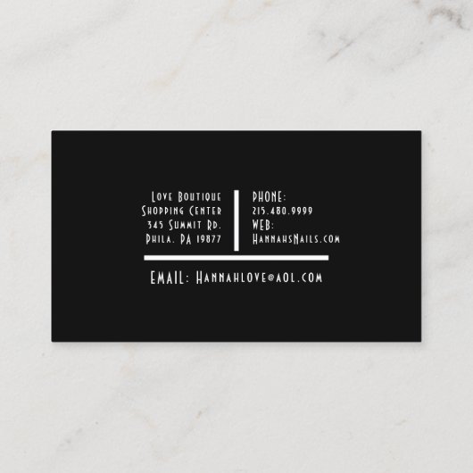 Turquoise Sparkle Nail Salon Glitter Loyaliteit Ka Visitekaartje (Achterkant)