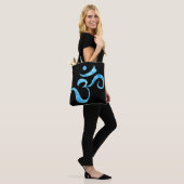 Turquoise Sparkle Om Tote Bag (Op model)