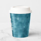 Turquoise Sparkle Papieren Bekers (Links)