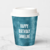 Turquoise Sparkle Papieren Bekers (Voorkant)