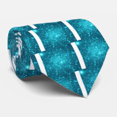 Turquoise Sparkle Stropdas (Opgerold)