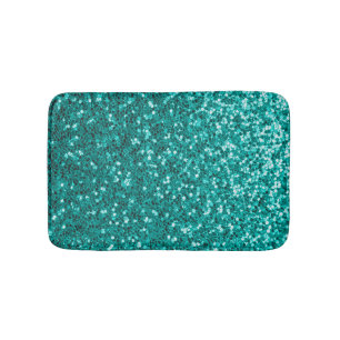 Turquoise Sparkles: Bright Close-up Foundation Badmat
