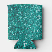 Turquoise Sparkles: Bright Close-up Foundation Blikjeskoeler (Achterkant)