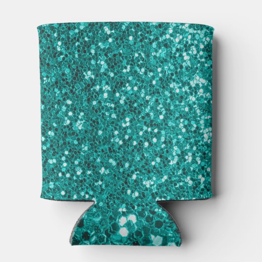 Turquoise Sparkles: Bright Close-up Foundation Blikjeskoeler (Achterkant)