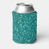 Turquoise Sparkles: Bright Close-up Foundation Blikjeskoeler (Blikje Achterkant)