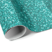 Turquoise Sparkles: Bright Close-up Foundation Cadeaupapier (Rol Hoek)