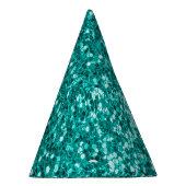 Turquoise Sparkles: Bright Close-up Foundation Feesthoedjes (Rechts)