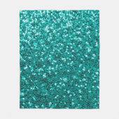 Turquoise Sparkles: Bright Close-up Foundation Fleece Deken (Voorkant)