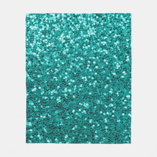 Turquoise Sparkles: Bright Close-up Foundation Fleece Deken (Voorkant)