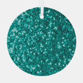 Turquoise Sparkles: Bright Close-up Foundation Glas Ornament (Achterkant)