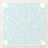 Turquoise Sparkles: Bright Close-up Foundation Glazen Onderzetter (Achterkant)