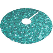 Turquoise Sparkles: Bright Close-up Foundation Kerstboom Rok (Gekanteld)