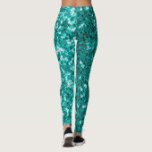 Turquoise Sparkles: Bright Close-up Foundation Leggings (Achterkant)