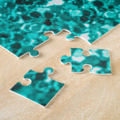 Turquoise Sparkles: Bright Close-up Foundation Legpuzzel (Zijkant)