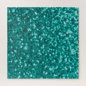 Turquoise Sparkles: Bright Close-up Foundation Legpuzzel (Verticaal)