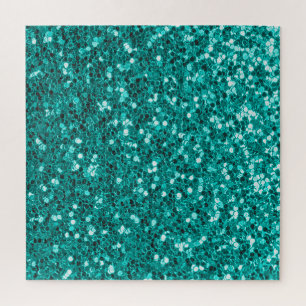 Turquoise Sparkles: Bright Close-up Foundation Legpuzzel