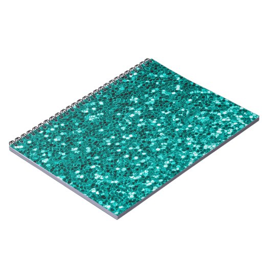 Turquoise Sparkles: Bright Close-up Foundation Notitieboek (Linkerzijde)
