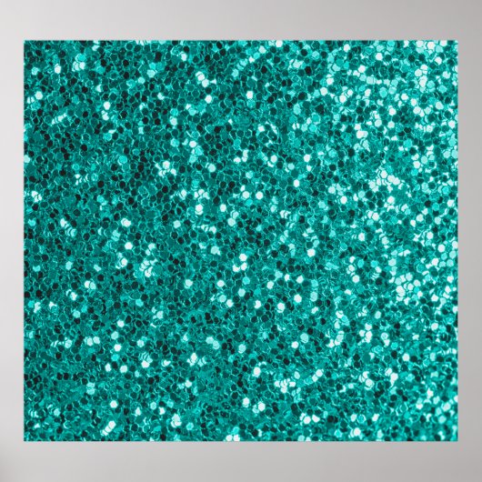 Turquoise Sparkles: Bright Close-up Foundation Poster (Voorkant)