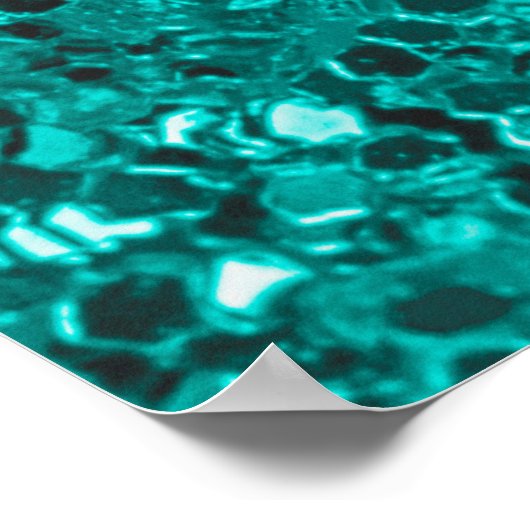 Turquoise Sparkles: Bright Close-up Foundation Poster (Hoek)