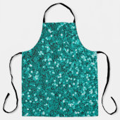 Turquoise Sparkles: Bright Close-up Foundation Schort (Voorkant)