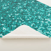 Turquoise Sparkles: Bright Close-up Foundation Sherpa Deken (3/4)