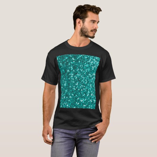 Turquoise Sparkles: Bright Close-up Foundation T-shirt (Voorkant volledig)