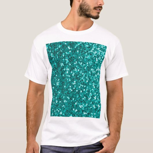 Turquoise Sparkles: Bright Close-up Foundation T-shirt (Voorkant)