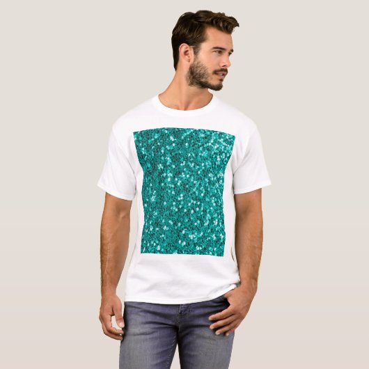 Turquoise Sparkles: Bright Close-up Foundation T-shirt (Voorkant volledig)