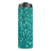 Turquoise Sparkles: Bright Close-up Foundation Thermosbeker (Voorkant)