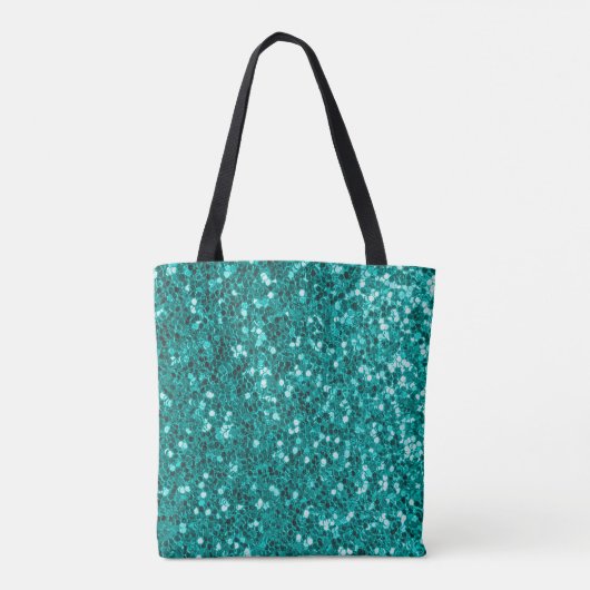 Turquoise Sparkles: Bright Close-up Foundation Tote Bag (Achterkant)