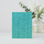 Turquoise Sparkles Style Elegant Print Briefkaart (Staand voorkant)