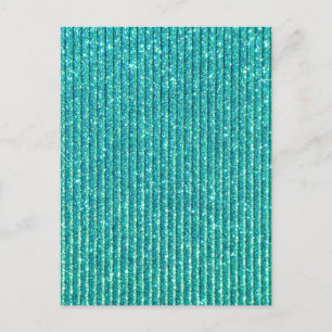 Turquoise Sparkles Style Elegant Print Briefkaart
