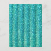 Turquoise Sparkles Style Elegant Print Briefkaart (Voorkant)