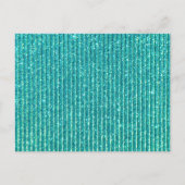 Turquoise Sparkles Style Elegant Print Briefkaart (Voorkant)