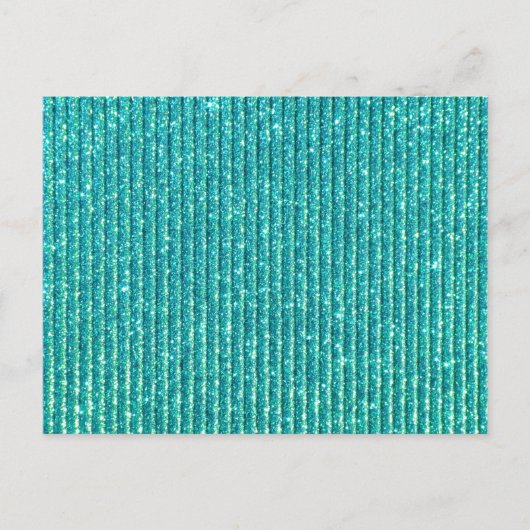 Turquoise Sparkles Style Elegant Print Briefkaart (Voorkant)