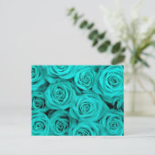 Turquoise Spectaculaire Rozen Briefkaart (Staand voorkant)