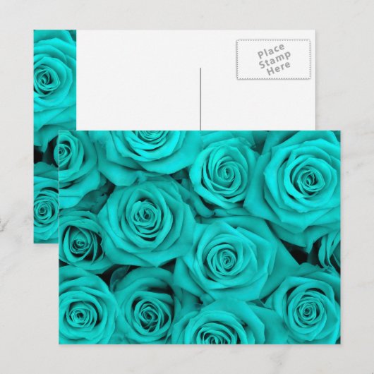 Turquoise Spectaculaire Rozen Briefkaart (Voorkant / Achterkant)