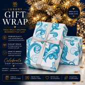 Turquoise Spiraal Inpakpapier